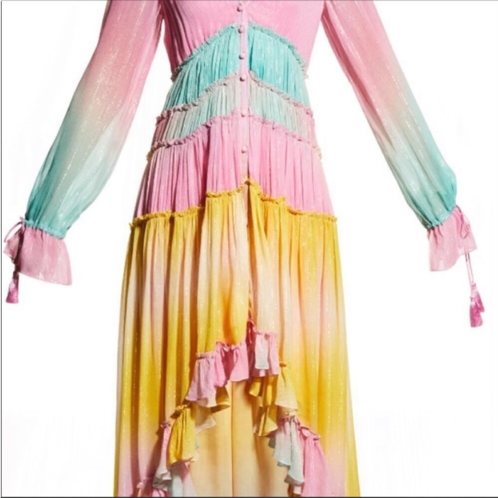 ROCOCO SAND Maxi Dress Summer Sequin Pastel High-Low - Picture 5 of 7